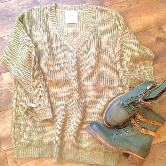 COMFORTABLE TIE SLEEVES LOOSE FIT SWEATER - Picture 4 of 9